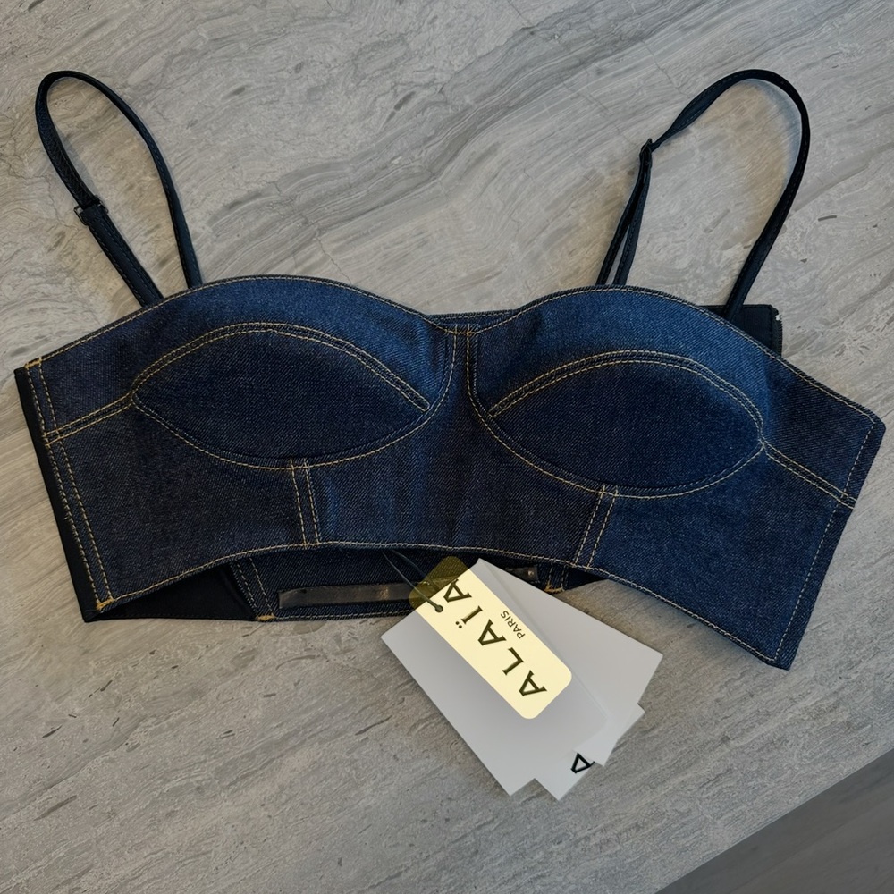 Alaia denim corset 38 NWT